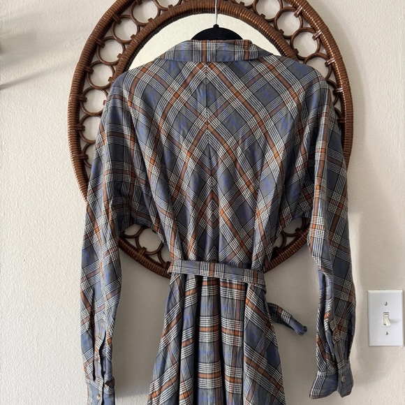 Grammar NYC  the feminine organic cotton plaid maxi dress size 6 - Picture 3 of 14